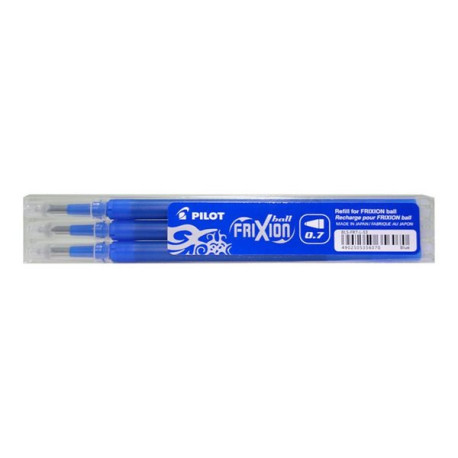 Pilot FriXion - Refill - blu - 0.7 mm (pacchetto di 3) - per FriXion Ball Clicker, Slim