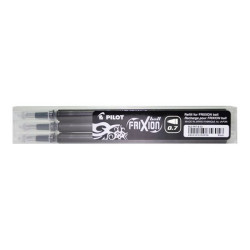 Pilot FriXion - Refill - nero - 0.7 mm (pacchetto di 3) - per FriXion Ball Clicker, Slim