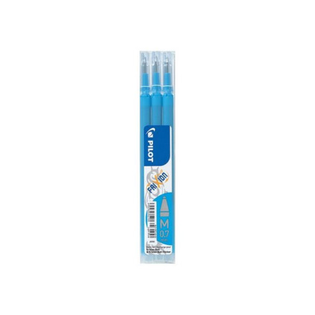 Pilot FriXion Ball - Refill - non permanente - blu chiaro - inchiostro in gel sensibile al calore - 0.7 mm - medio (pacchetto d