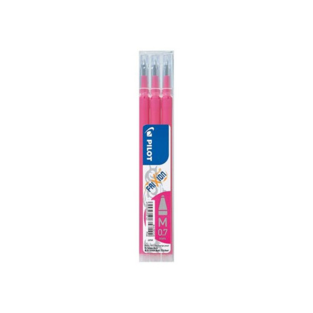 Pilot FriXion Ball - Refill - non permanente - rosa - inchiostro in gel sensibile al calore - 0.7 mm - medio (pacchetto di 3)