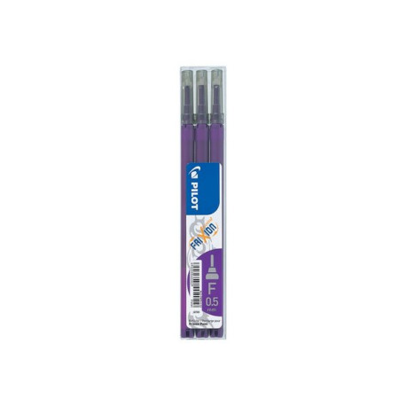 Pilot FriXion Point - Refill - non permanente - viola - inchiostro in gel sensibile al calore - 0.5 mm - fine (pacchetto di 3)