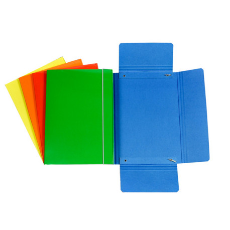 Cartella 3 lembi con elastico - A5 - dorso variabile - cartone plastificato - giallo - Cartotecnica del Garda