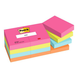 Post-it 653-POP - Blocchi - 38 x 51 mm - 1200 fogli (12 x 100) - rosa, blu, verde, arancione