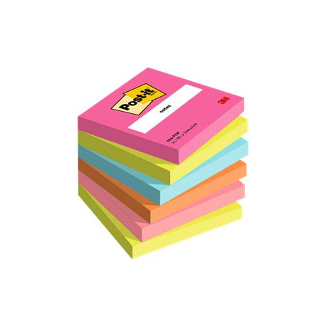 Post-it Notes Poptimistic Collection - Sticky notes cube - 76 x 76 mm - 600 fogli (6 x 100) - rosa, blu, verde, arancione