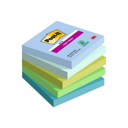 Post-it Super Sticky 654-5SS-OAS - Blocchi - 76 x 76 mm - 450 fogli (5 x 90) - blu, verde