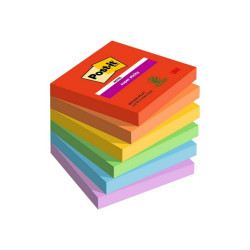 Post-it Super Sticky 654-6SS-PLAY - Blocchi - 76 x 76 mm - 540 fogli (6 x 90) - assortito