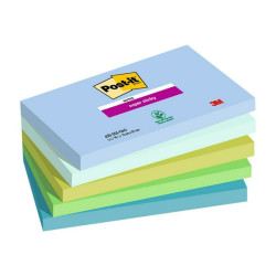 Post-it Super Sticky 655-5SS-OAS - Blocchi - 127 x 76 mm - 450 fogli (5 x 90) - blu, verde