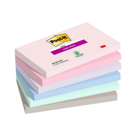 Post-it Super Sticky 655-6SS-SOUL - Blocchi - 127 x 76 mm - 540 fogli (6 x 90) - rosa, blu, verde, viola, grigio