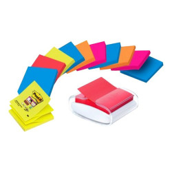 Post-it Super Sticky Z-Notes PRO - Fogli per appunti adesivi - 76 x 76 mm (12 x 90) - assortiti