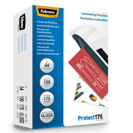 Pouches Protect175 - A3 - 303x426 mm - 2x175 micron - Fellowes - scatola 100 pezzi