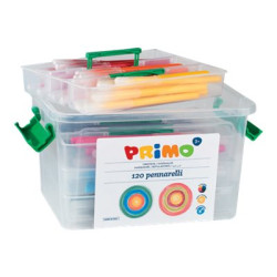 PRIMO - Penna punta in fibra - colori assortiti - 2.5 mm - fine (pacchetto di 120)