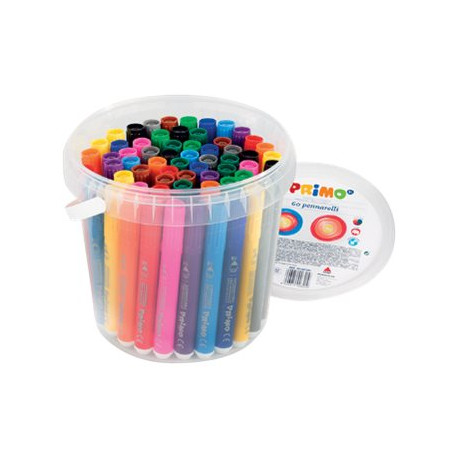 PRIMO JUMBO - Penna punta in fibra - colori assortiti - 7.6 mm (pacchetto di 60)