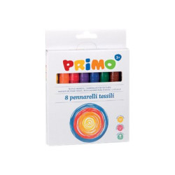 PRIMO Textile - Penna punta in fibra - permanente - per tessuto, tessuto - colori assortiti - 4.1 mm (pacchetto di 8)