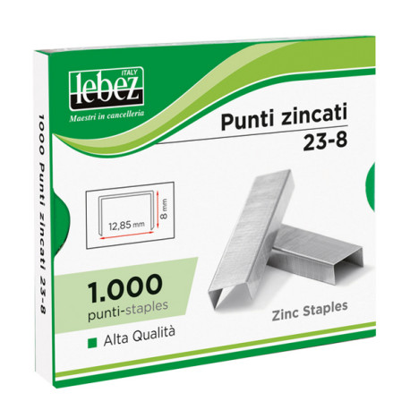 Punti KH - 23/10 - alti spessori - acciaio zincato - metallo - Lebez - conf. 1000 pezzi