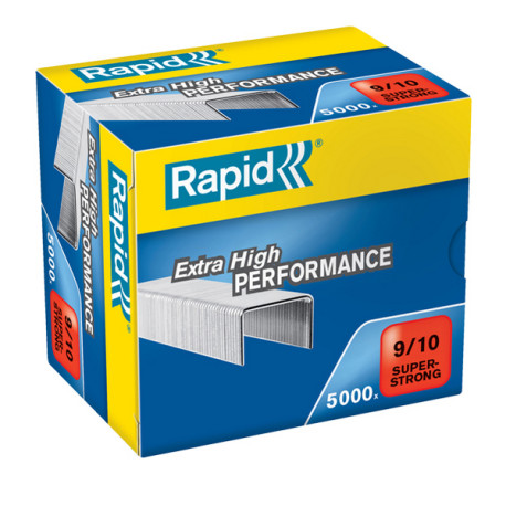 Punti Rapid Super Strong - alti spessori - 9/10 - acciaio zincato - metallo - Rapid - conf. 5000 pezzi