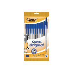 BIC Cristal - Penna a sfera - blu - 1 mm - medio - pacco da 10