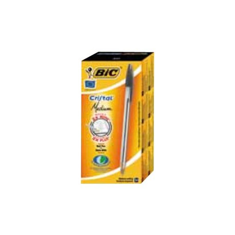 BIC Cristal - Penna a sfera - nero - 1 mm - medio (pacchetto di 50)