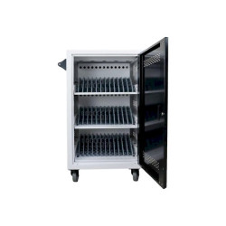 Helgi Omnichart 36 GO - Carrello (solo carica) - angoli arrotondati - per 36 tablet / notebook - bloccabile - plastica - bianco