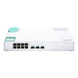 QNAP QSW-308S - Switch - unmanaged - 3 x 10 Gigabit SFP+ + 8 x 10/100/1000 - desktop