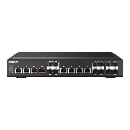 QNAP QSW-IM1200-8C - Switch - gestito - 4 x 10 Gigabit SFP+ + 8 x combo 10 Gigabit SFP+/RJ-45 - montabile su rack - alimentazio