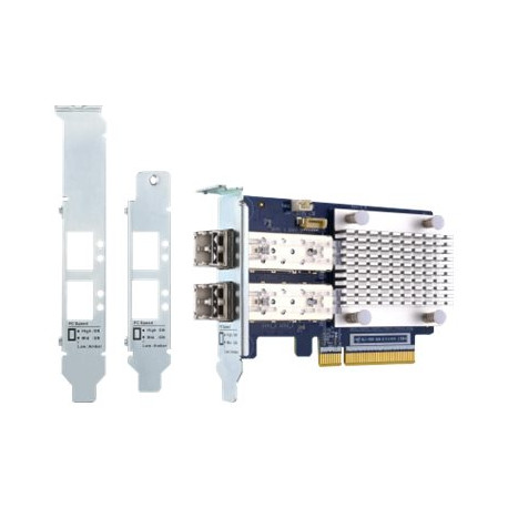 QNAP QXP-32G2FC - Adattatore bus host - PCIe 3.0 x8 profilo basso - 32Gb Fibre Channel Gen 6 x 2 - con 2 x ricetrasmettitori SF