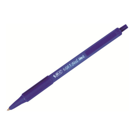 BIC Soft Feel clic Grip - Penna a sfera - nero - 1 mm - medio - retrattile (pacchetto di 12)