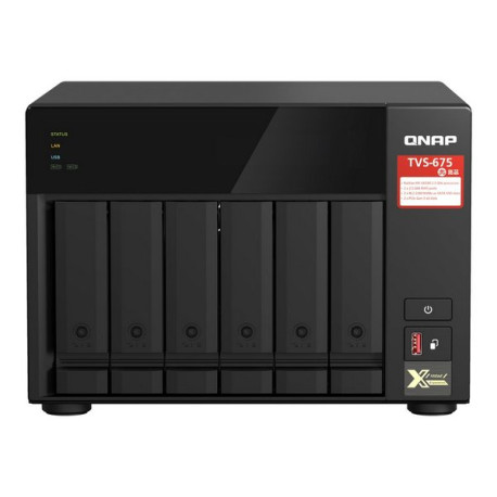 QNAP TVS-675 - Server NAS - 6 alloggiamenti - SATA 6Gb/s - RAID 5, 6, 10 - RAM 8 GB - Gigabit Ethernet / 2.5 Gigabit Ethernet -