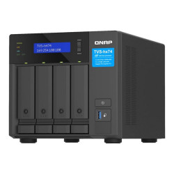 QNAP TVS-H474 - Server NAS - 4 alloggiamenti - SATA 6Gb/s - RAID 0, 1, 5, 6, 10, JBOD, RAID TP, TM - RAM 8 GB - Gigabit Etherne