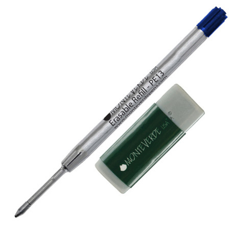 Refill cancellabile per sfera Parker - punta media - blu - blister 1 refill + gomma Monteverde