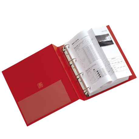 Raccoglitore Stelvio - 4 anelli tondi 25 mm - dorso 3 cm - 15 x 21 cm - rosso - Sei Rota