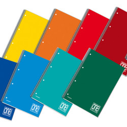 Quaderno One Color - A5+ - 1 rigo - forato - microperforato - 60 fogli - 80 gr - spiralato - Blasetti