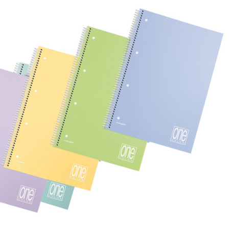 Quaderno spiralato Pastel One Color - A5+ - perforato - quadretto 4 mm - 80 fogli - 80 gr - copertina PPL - Blasetti