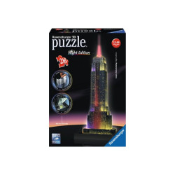 Ravensburger Night edition - Empire State Building in Notturna - puzzle di pazienza in 3D - 216 pezzi