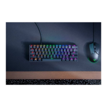 Razer Huntsman Mini - Tastiera - retroilluminazione - USB - USA - interruttore: Razer Clicky Optical - nero