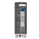 Refill sfera QuinkFlow - punta media - metallo - blu - Parker - blister 3 pezzi