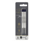 Refill sfera QuinkFlow - punta media - metallo - nero - Parker - blister 3 pezzi