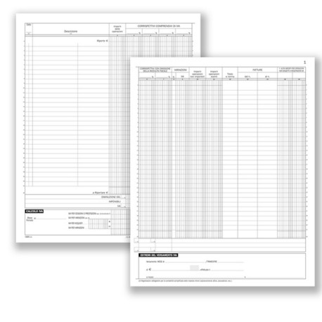 Registro Corrispettivi - 16 pagine numerate - 31 x 24,5 cm - DU1386N0000 - Data Ufficio