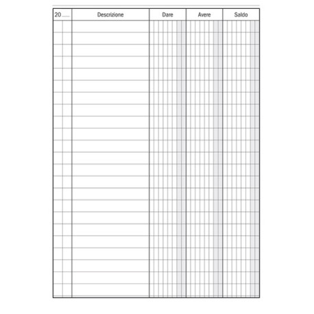 Registro Dare-Avere-Saldo - 96 pagine - 17 x 12 cm - DU133300000 - Data Ufficio