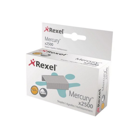 Rexel Mercury - Punti metallici - acciaio inossidabile - pacco da 2500 - per Mercury