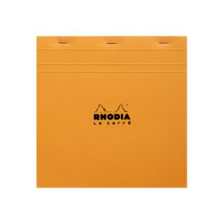 RHODIA Basics - Blocco - graffettato - N°210 - 210 x 210 mm - 80 fogli / 160 pagine - carta bianca - quadretti - con copertina 