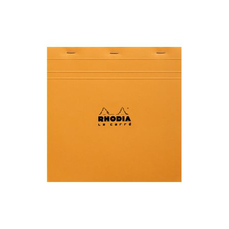 RHODIA Basics - Blocco - graffettato - N°210 - 210 x 210 mm - 80 fogli / 160 pagine - carta bianca - quadretti - con copertina 