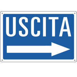 Cartello segnalatore - 30x20 cm - USCITA --- - alluminio - Cartelli Segnalatori