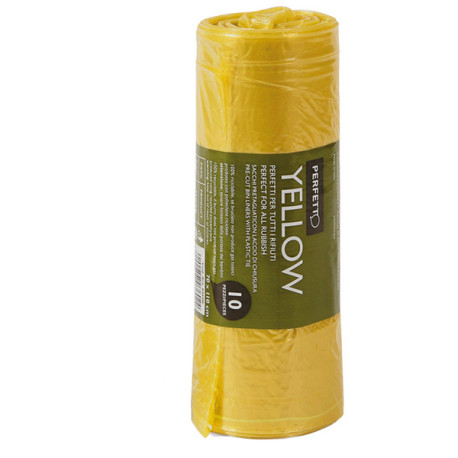 Sacchi rifiuti Classic - 70 x 110 cm - 120 L - 20 micron - giallo - Perfetto - conf. 10 pezzi