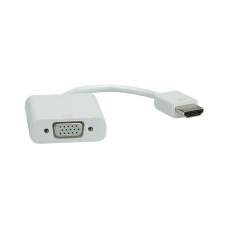 roline - Adattatore video - HD-15 (VGA) femmina a HDMI maschio - 15 cm - bianco