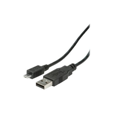 Roline - Cavo USB - Micro-USB Tipo B (M) a USB (M) - USB 2.0 - 1.8 m - nero