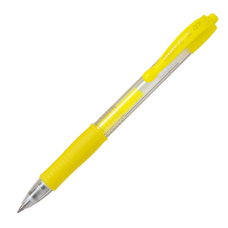 Roller gel a scatto G-2 - punta 0,7mm - giallo neon - Pilot