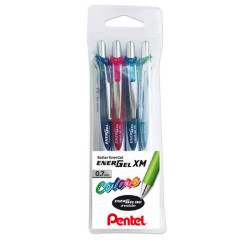 Roller scatto Energel XM - punta 0,7 mm - colori assortiti - Pentel - astuccio 4 pezzi