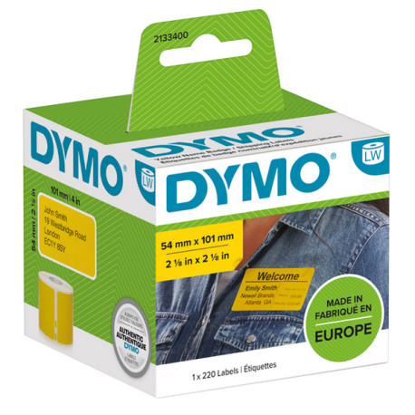 Rotolo 220 etichette per Dymo LabelWriter - spedizione/badge - 54x101 mm - giallo - Dymo