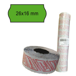 Rotolo da 1000 etichette a onda per Printex Smart 16/2616 e Z Maxi 6/2616 - 26x16 mm - adesivo permanente - verde - Pritnex - p