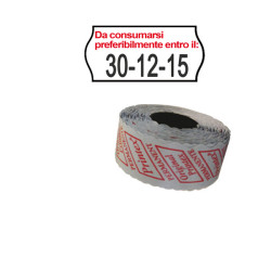 Rotolo da 1000 etichette a onda per Printex Smart 8/2612 - DA CONSUMARSI… - 26x12 mm - adesivo permanente - bianco -  Printex -